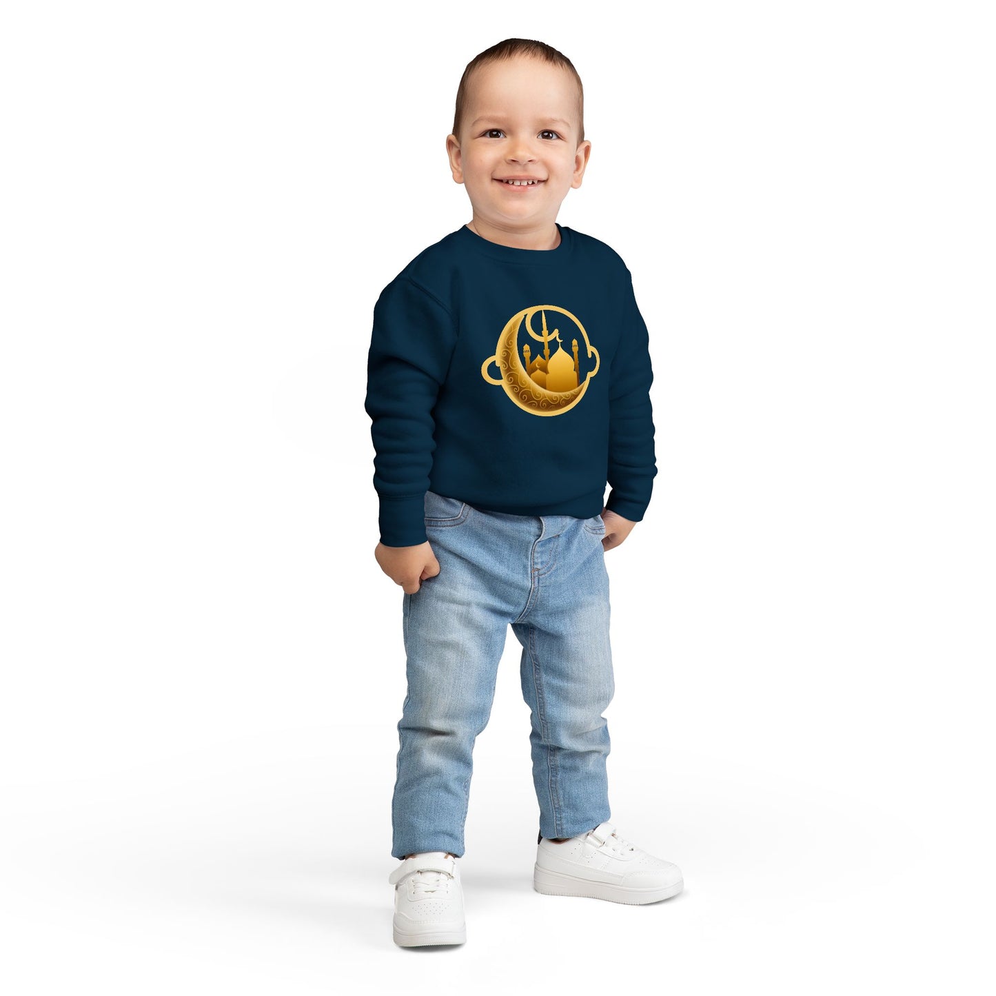 Golden Moonlit Crescent Mosque Kids Pullover