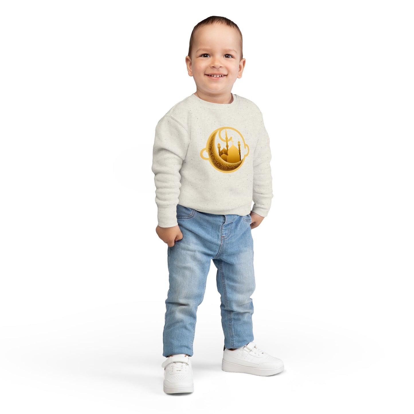 Golden Moonlit Crescent Mosque Kids Pullover