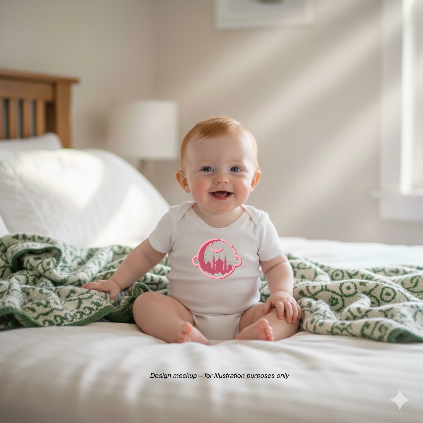 Moonlit Crescent Mosque - Pink Silhouette