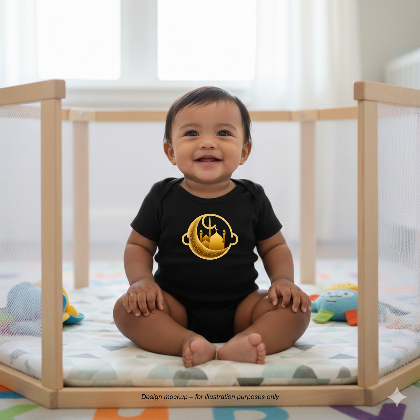 Moonlit Crescent Mosque (Golden Mosque Skyline)