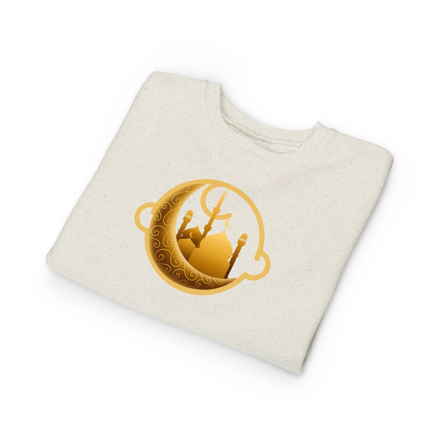 Golden Moonlit Crescent Mosque Kids Pullover