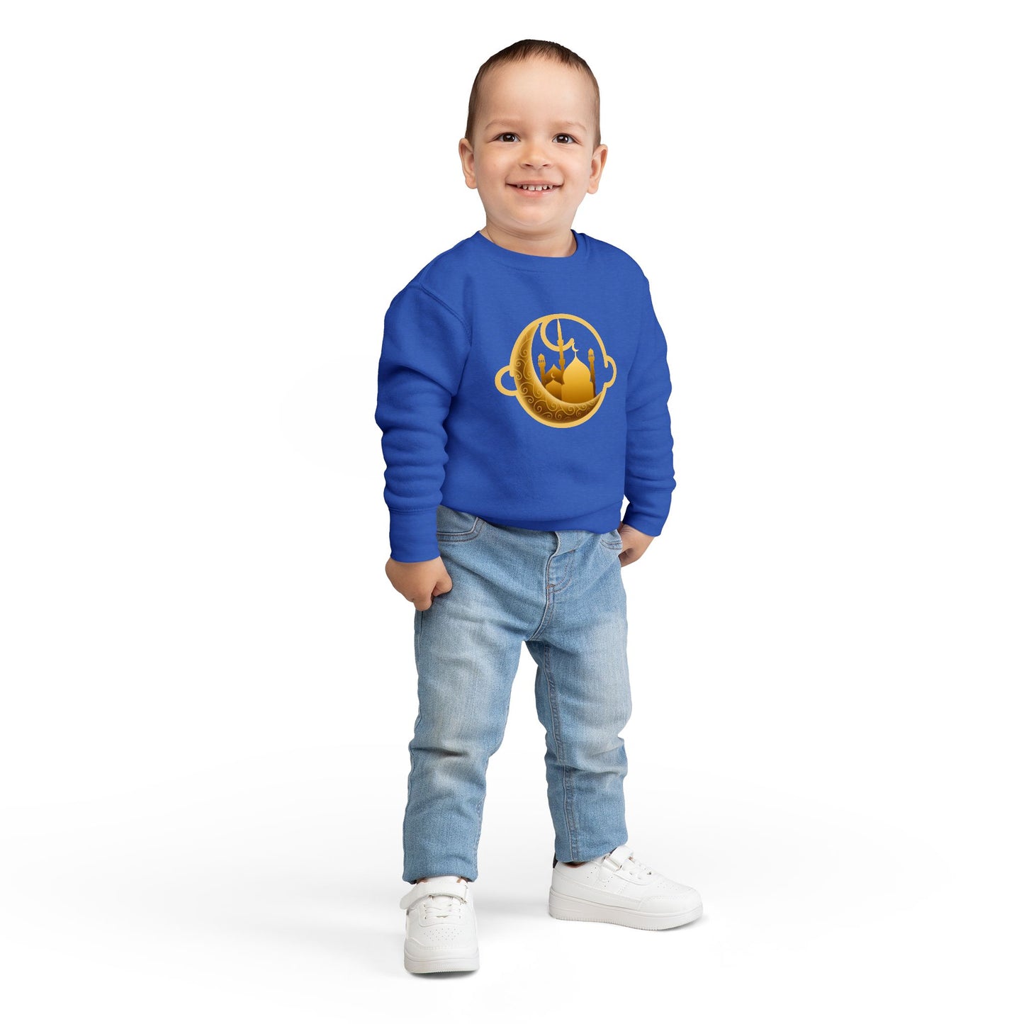 Golden Moonlit Crescent Mosque Kids Pullover